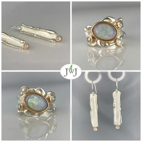Recycled gold and gemstone