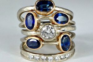Sapphire Diamond Stacking Rings