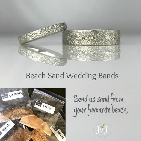 Sand textured wedding bands