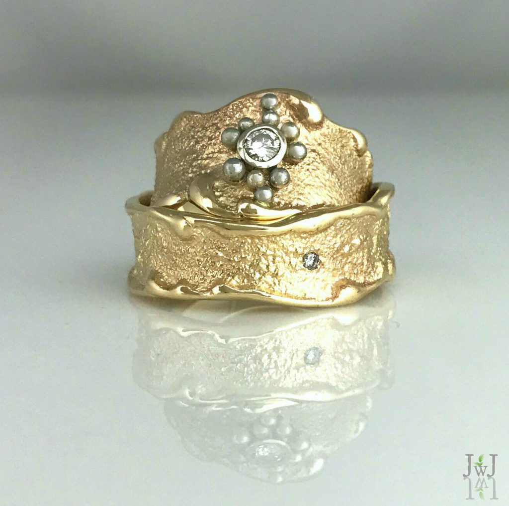 Gold Wave Rings - Jeanette Walker Jewellery