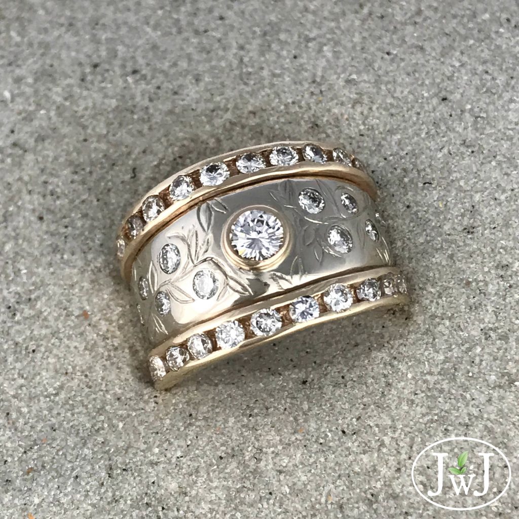 Vanessa Multi Diamond vintage jewellery redesign Statement Ring