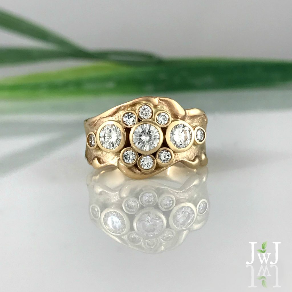 Multi Diamond Wave Ring