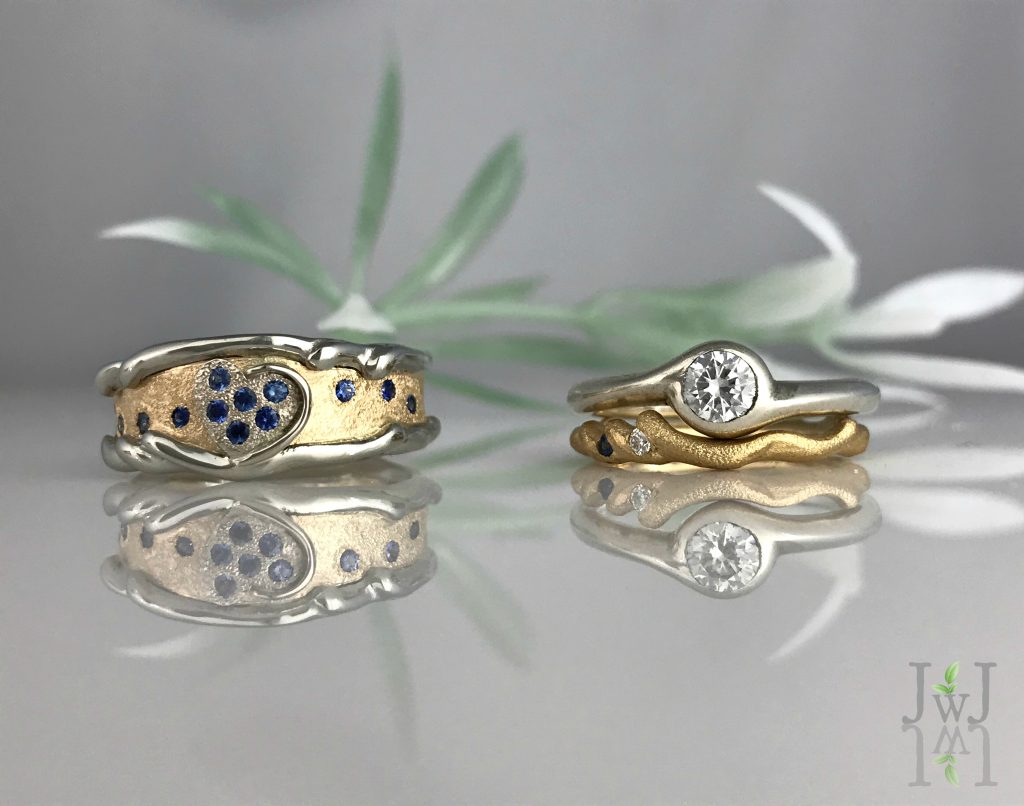 Ocean of Life Wedding Bands are designed for the adventurous couple meant to ride the waves together.