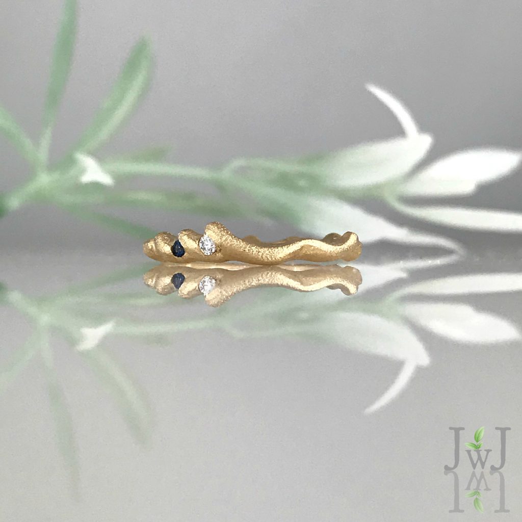 Ocean of Life matching wedding band will fit perfectly to any size engagement ring.