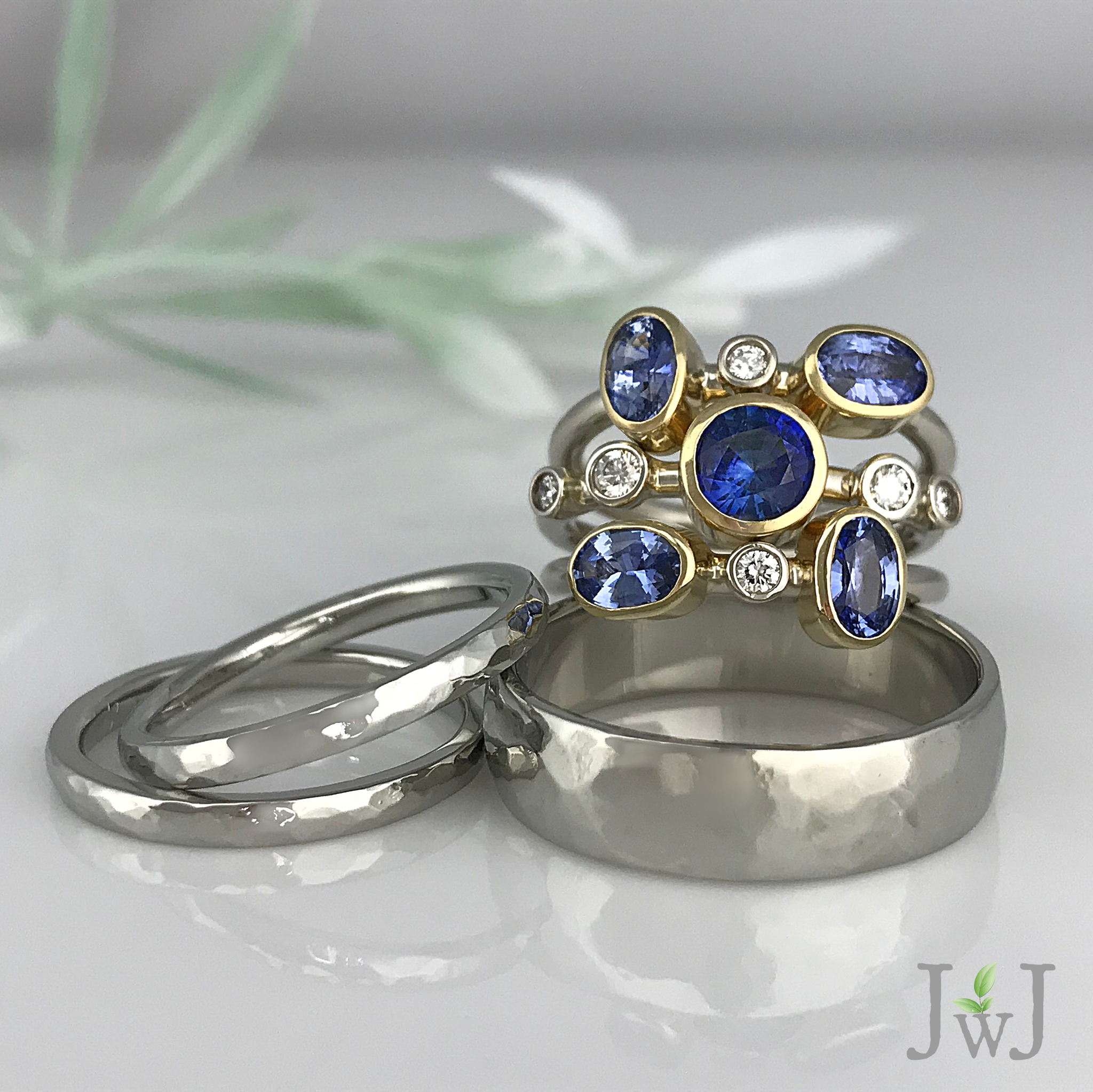 Diamond and deals sapphire stacking rings