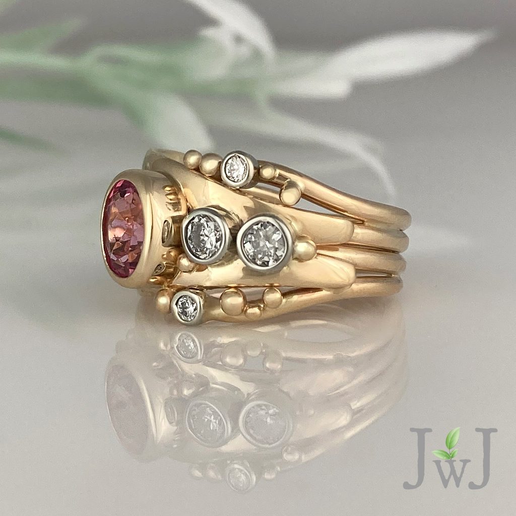 Tricia Pink Tourmaline Bubbles Ring