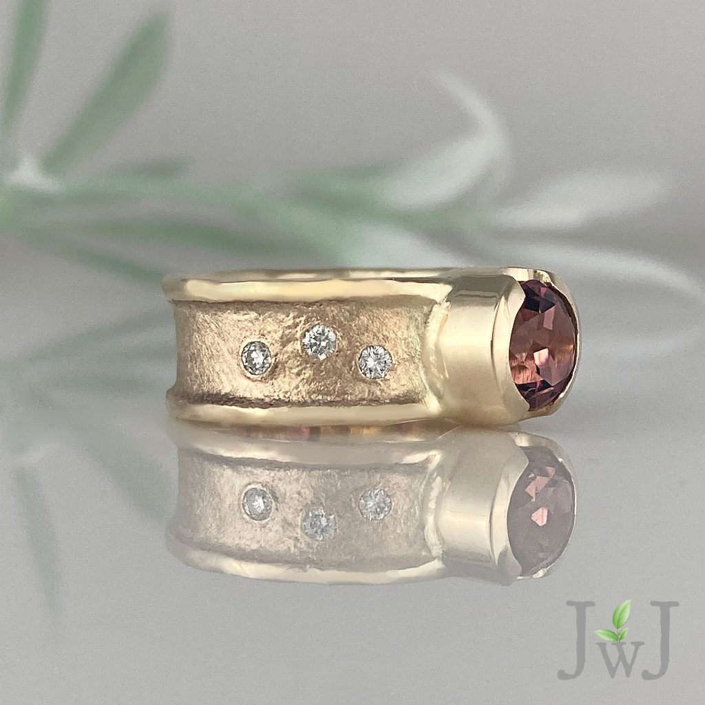 Betty's Pink Tourmaline Ancient Sands Ring 