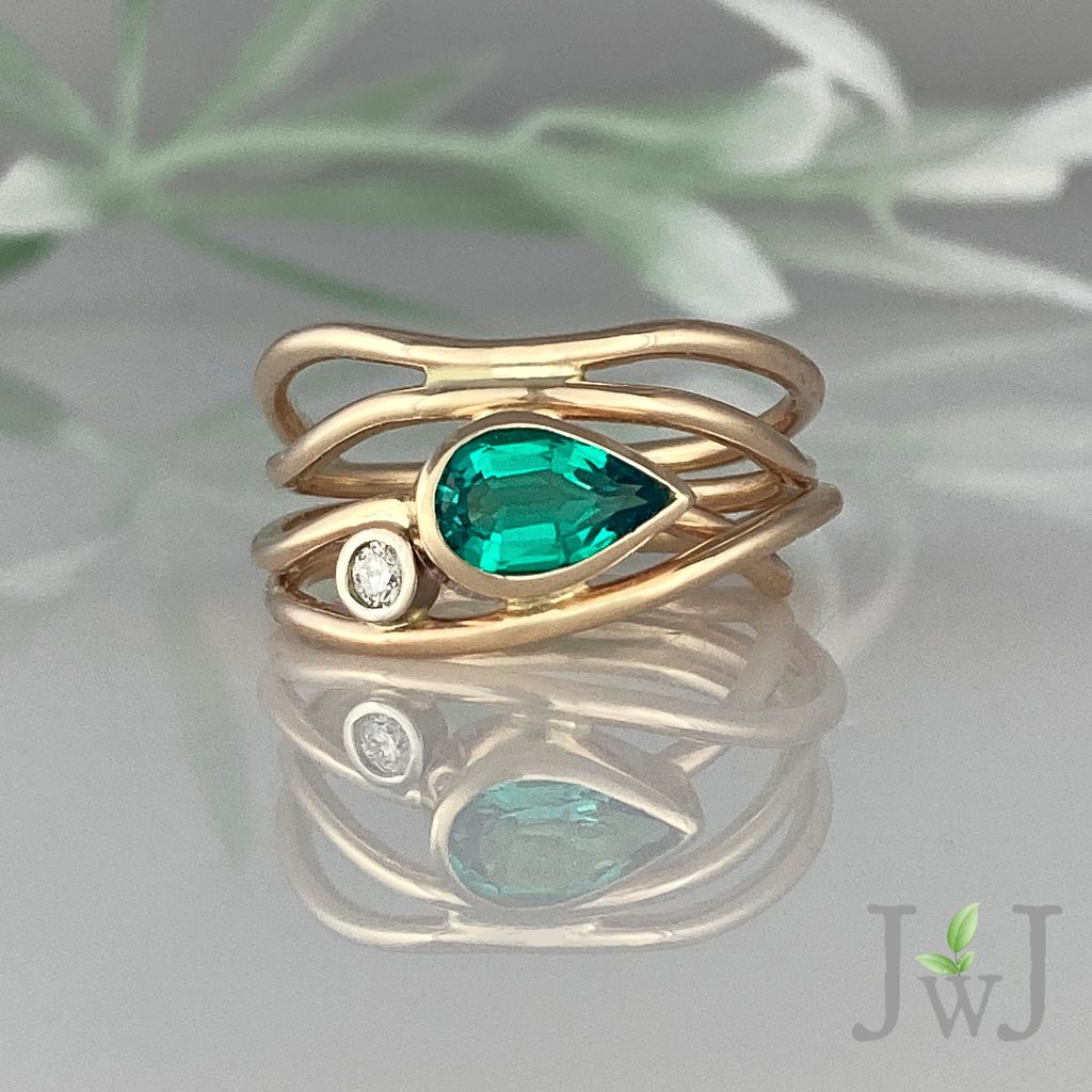 Emerald Horizon Ring Alternative Engagement Ring