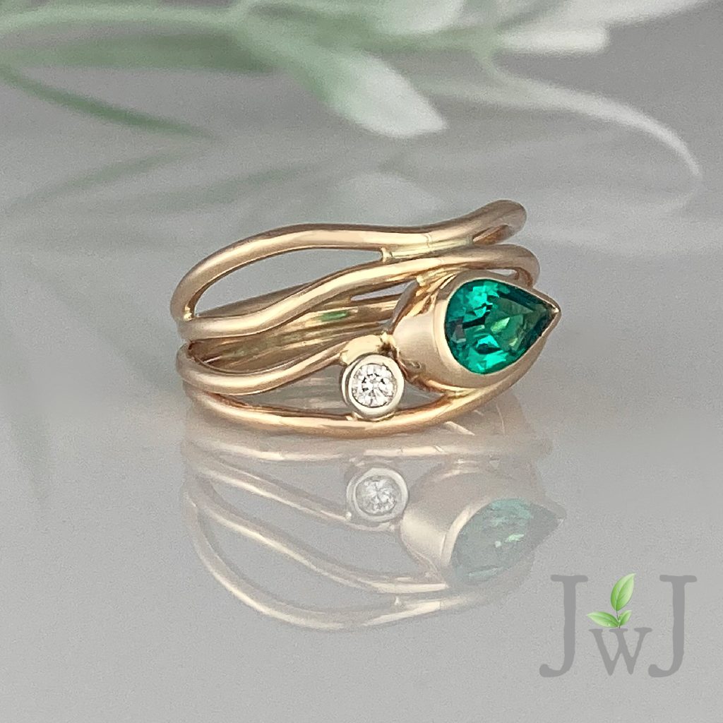 Emerald Horizon Ring Alternative Engagement Ring