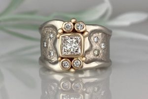 Princess Diamond Crevasse Ring