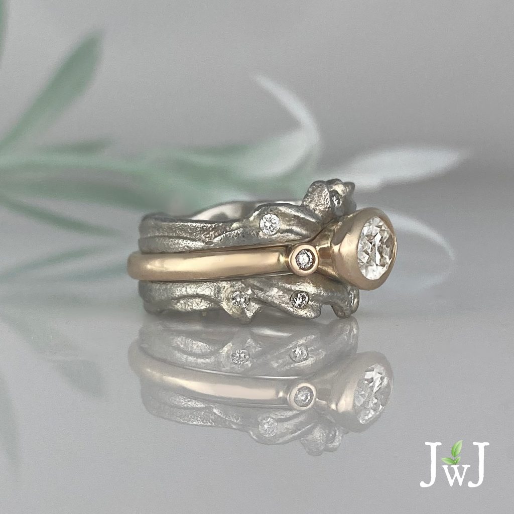 Ripple Stack Wedding Rings