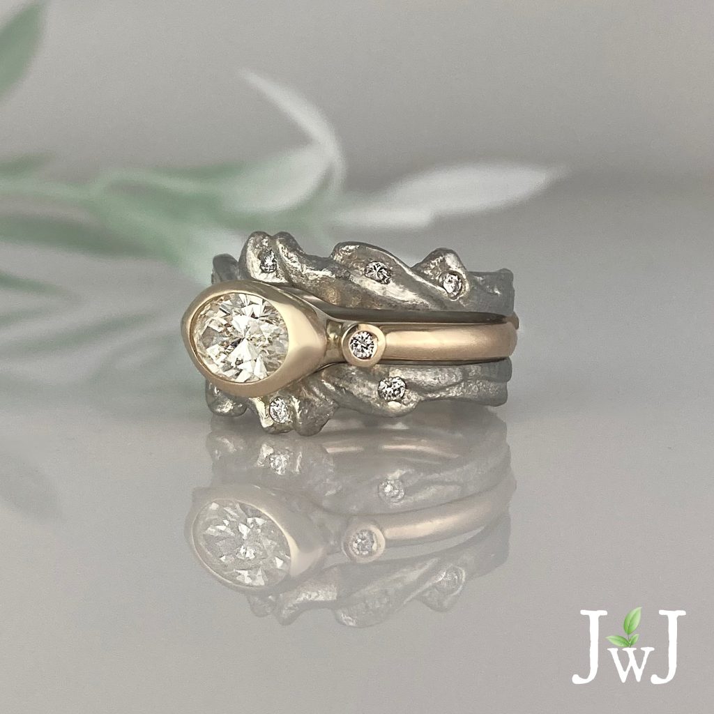 Ripple Stack Wedding Rings