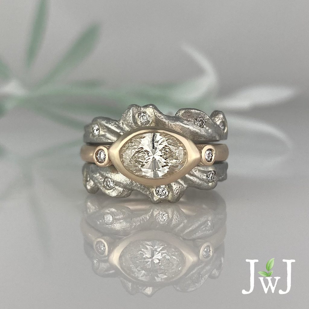 Ripple Stack Wedding Rings